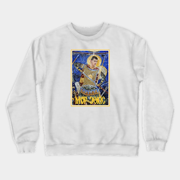 MVP Nikola Jokic As Holy Warrior on 14th century Serbian Orthodox Fresco Crewneck Sweatshirt by vlada123